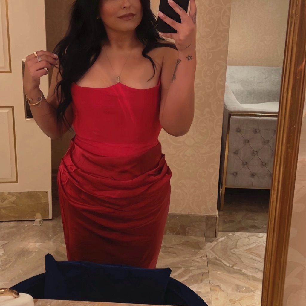 House Of Cb Strapless Red Dress